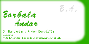 borbala andor business card